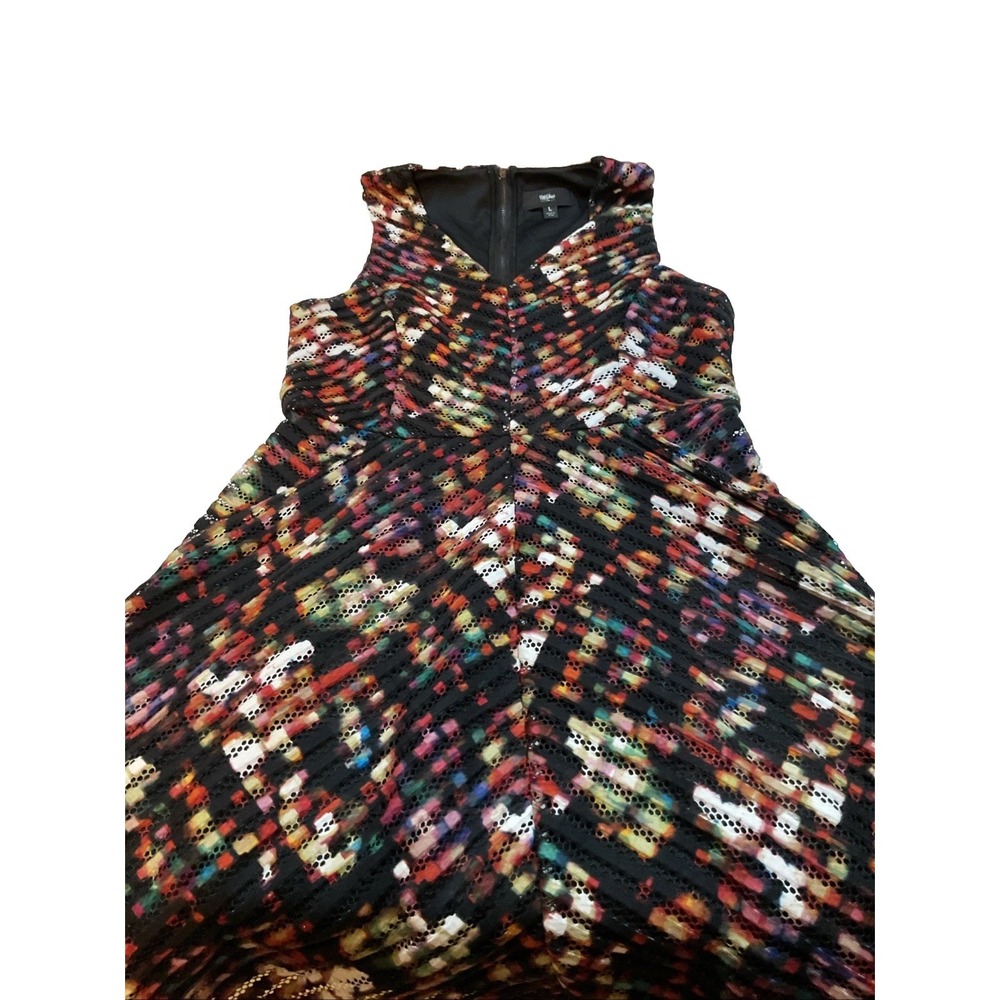 Mossimo Multicolor City Lights Mesh Sleeveless Fit‎ & Flare Dress Large L83